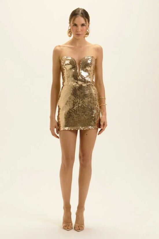 Imagem de Vestido Meg Dourado Le Blog